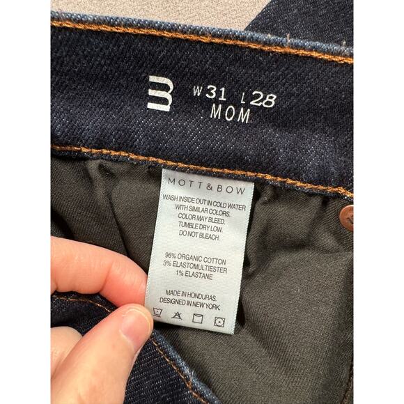 Mott and Bow Mom Grand Jeans Womens Size 31 High Rise Dark Wash Denim Stretch - Picture 4 of 12